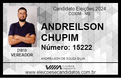 Candidato ANDREILSON CHUPIM 2024 - COXIM - Eleições