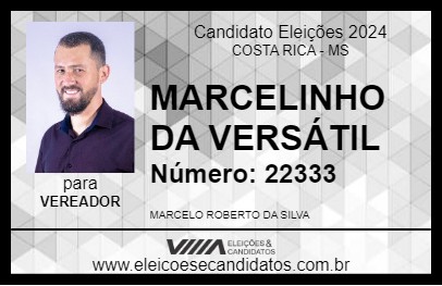 Candidato MARCELINHO DA VERSÁTIL 2024 - COSTA RICA - Eleições