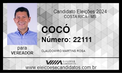 Candidato COCÓ 2024 - COSTA RICA - Eleições