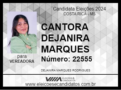 Candidato CANTORA DEJANIRA MARQUES 2024 - COSTA RICA - Eleições