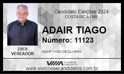 Candidato ADAIR TIAGO 2024 - COSTA RICA - Eleições