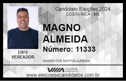 Candidato MAGNO ALMEIDA 2024 - COSTA RICA - Eleições