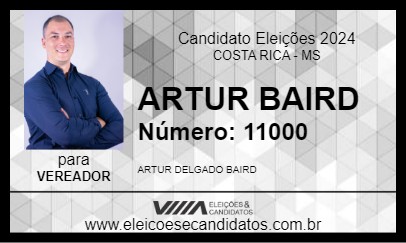 Candidato ARTUR BAIRD 2024 - COSTA RICA - Eleições