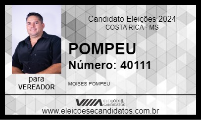 Candidato POMPEU 2024 - COSTA RICA - Eleições