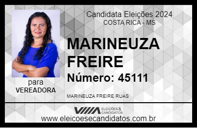 Candidato MARINEUZA FREIRE 2024 - COSTA RICA - Eleições