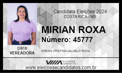 Candidato MIRIAN ROXA 2024 - COSTA RICA - Eleições