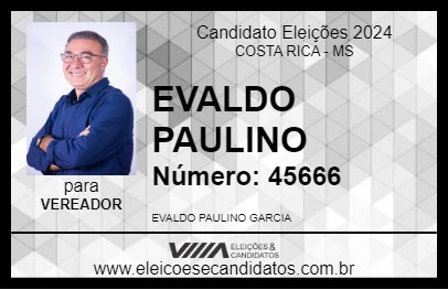 Candidato EVALDO PAULINO 2024 - COSTA RICA - Eleições