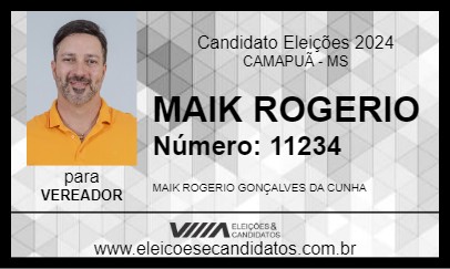 Candidato MAIK ROGERIO 2024 - CAMAPUÃ - Eleições