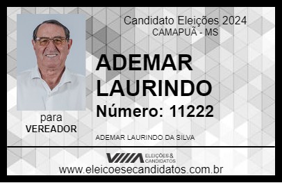 Candidato ADEMAR LAURINDO 2024 - CAMAPUÃ - Eleições