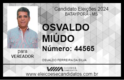 Candidato OSVALDO MIÚDO 2024 - BATAYPORÃ - Eleições