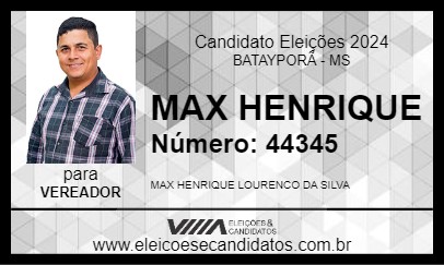 Candidato MAX HENRIQUE 2024 - BATAYPORÃ - Eleições