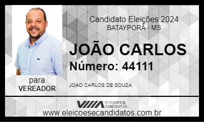 Candidato JOÃO CARLOS 2024 - BATAYPORÃ - Eleições