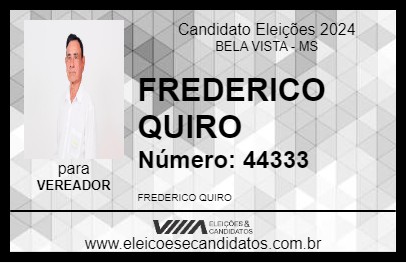 Candidato FREDERICO QUIRO 2024 - BELA VISTA - Eleições