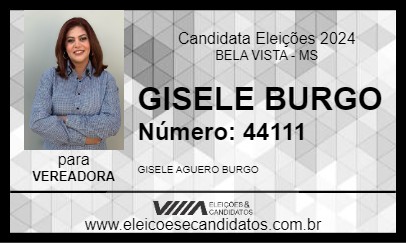 Candidato GISELE BURGO 2024 - BELA VISTA - Eleições