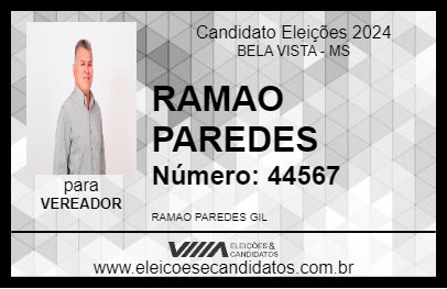 Candidato RAMAO PAREDES 2024 - BELA VISTA - Eleições