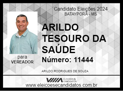 Candidato ARILDO TESOURO DA SAÚDE 2024 - BATAYPORÃ - Eleições