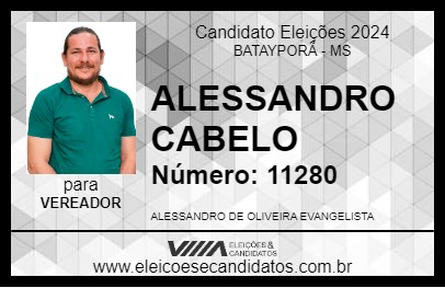 Candidato ALESSANDRO CABELO 2024 - BATAYPORÃ - Eleições