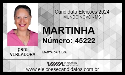 Candidato MARTINHA 2024 - MUNDO NOVO - Eleições