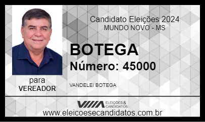 Candidato BOTEGA 2024 - MUNDO NOVO - Eleições