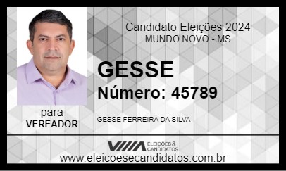 Candidato GESSE 2024 - MUNDO NOVO - Eleições