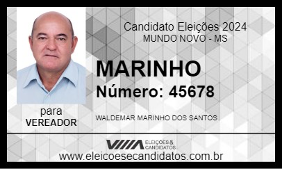 Candidato MARINHO 2024 - MUNDO NOVO - Eleições