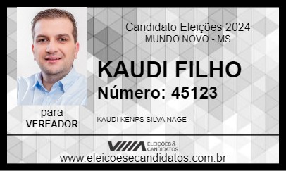 Candidato KAUDI FILHO 2024 - MUNDO NOVO - Eleições