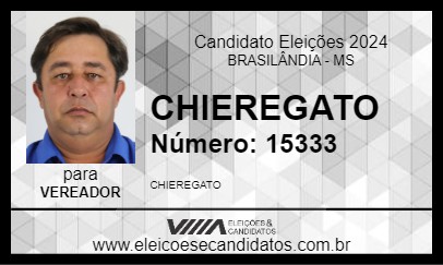 Candidato CHIEREGATO 2024 - BRASILÂNDIA - Eleições