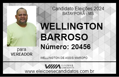 Candidato WELLINGTON BARROSO 2024 - BATAYPORÃ - Eleições