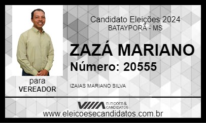 Candidato ZAZÁ MARIANO 2024 - BATAYPORÃ - Eleições