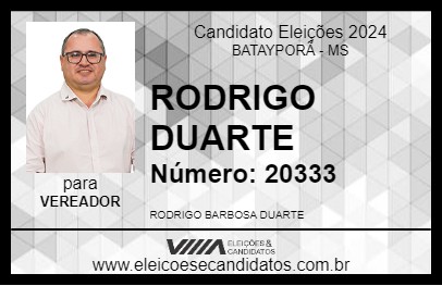 Candidato RODRIGO DUARTE 2024 - BATAYPORÃ - Eleições