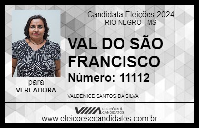 Candidato VAL DO SÃO FRANCISCO 2024 - RIO NEGRO - Eleições