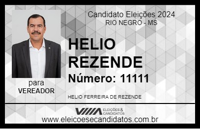 Candidato HELIO REZENDE 2024 - RIO NEGRO - Eleições