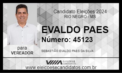 Candidato EVALDO PAES 2024 - RIO NEGRO - Eleições