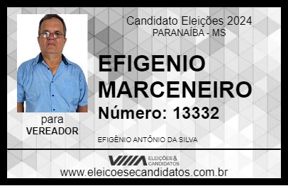 Candidato EFIGENIO MARCENEIRO 2024 - PARANAÍBA - Eleições