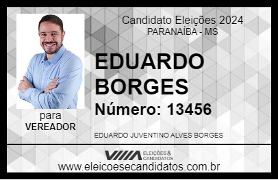 Candidato EDUARDO BORGES 2024 - PARANAÍBA - Eleições