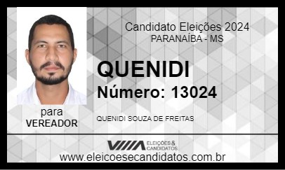 Candidato QUENIDI 2024 - PARANAÍBA - Eleições