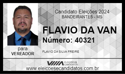 Candidato FLAVIO DA VAN 2024 - BANDEIRANTES - Eleições