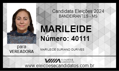 Candidato MARILEIDE 2024 - BANDEIRANTES - Eleições