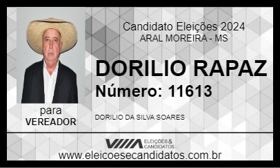 Candidato DORILIO RAPAZ 2024 - ARAL MOREIRA - Eleições