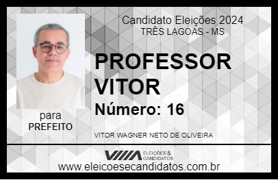 Candidato PROFESSOR VITOR 2024 - TRÊS LAGOAS - Eleições