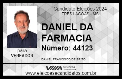 Candidato DANIEL DA FARMACIA 2024 - TRÊS LAGOAS - Eleições