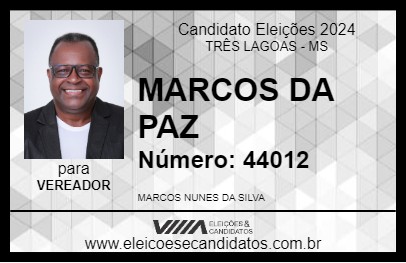 Candidato MARCOS DA PAZ 2024 - TRÊS LAGOAS - Eleições