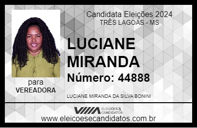 Candidato LUCIANE MIRANDA 2024 - TRÊS LAGOAS - Eleições