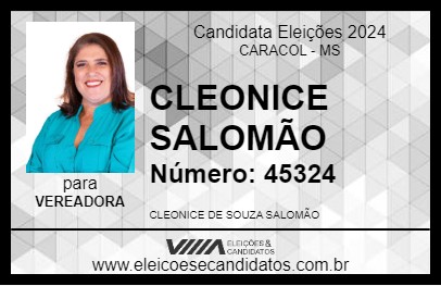 Candidato CLEONICE SALOMÃO 2024 - CARACOL - Eleições