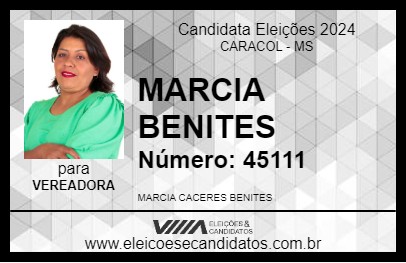 Candidato MARCIA BENITES 2024 - CARACOL - Eleições