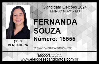 Candidato FERNANDA SOUZA 2024 - MUNDO NOVO - Eleições