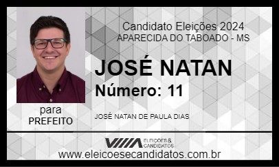 Candidato JOSÉ NATAN 2024 - APARECIDA DO TABOADO - Eleições