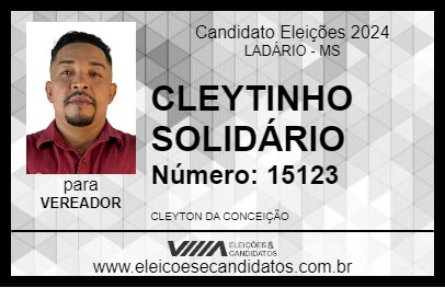 Candidato CLEYTINHO SOLIDÁRIO 2024 - LADÁRIO - Eleições