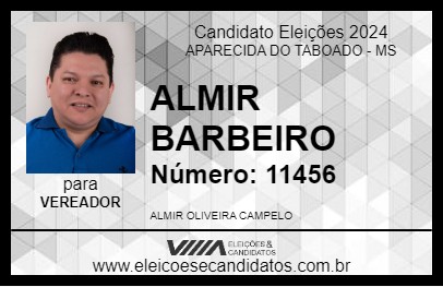 Candidato ALMIR BARBEIRO 2024 - APARECIDA DO TABOADO - Eleições