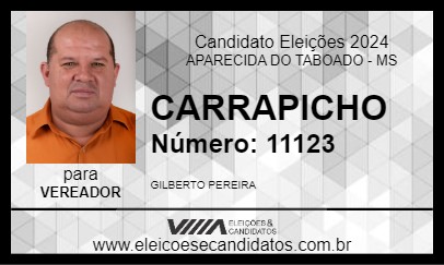 Candidato GILBERTO CARRAPICHO 2024 - APARECIDA DO TABOADO - Eleições